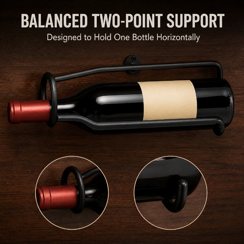 Wine Rack Wall Mount - Estante de metal para vinos montado