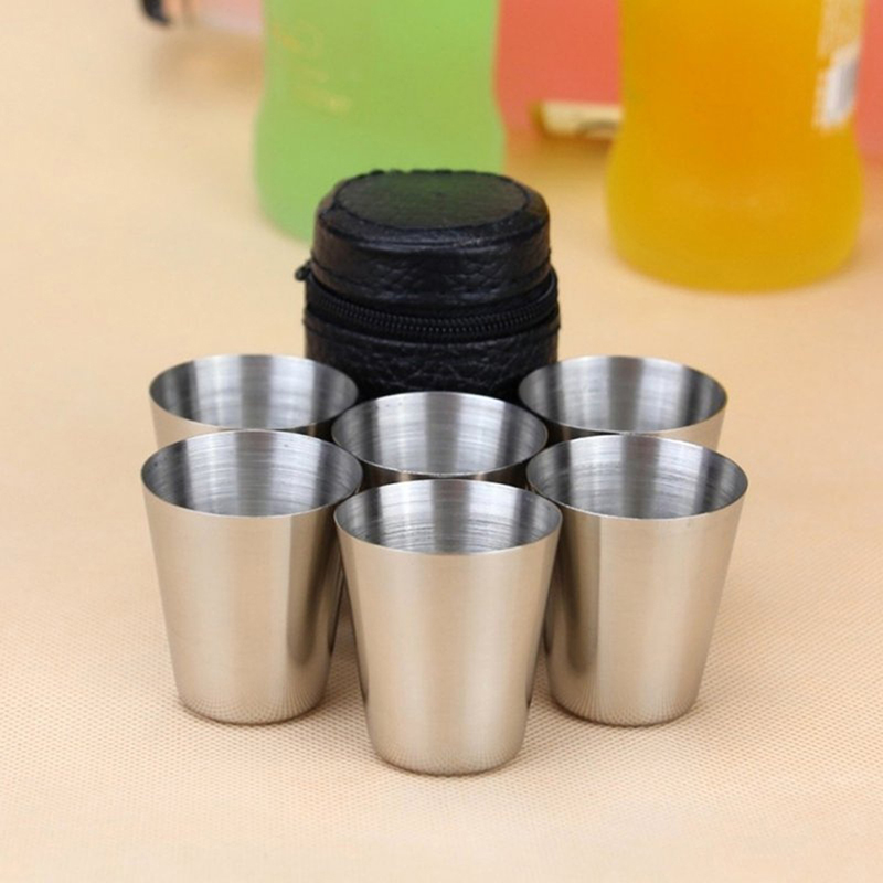 Wine Beer Coffee - 4/6 Uds tazas de acero inoxidable