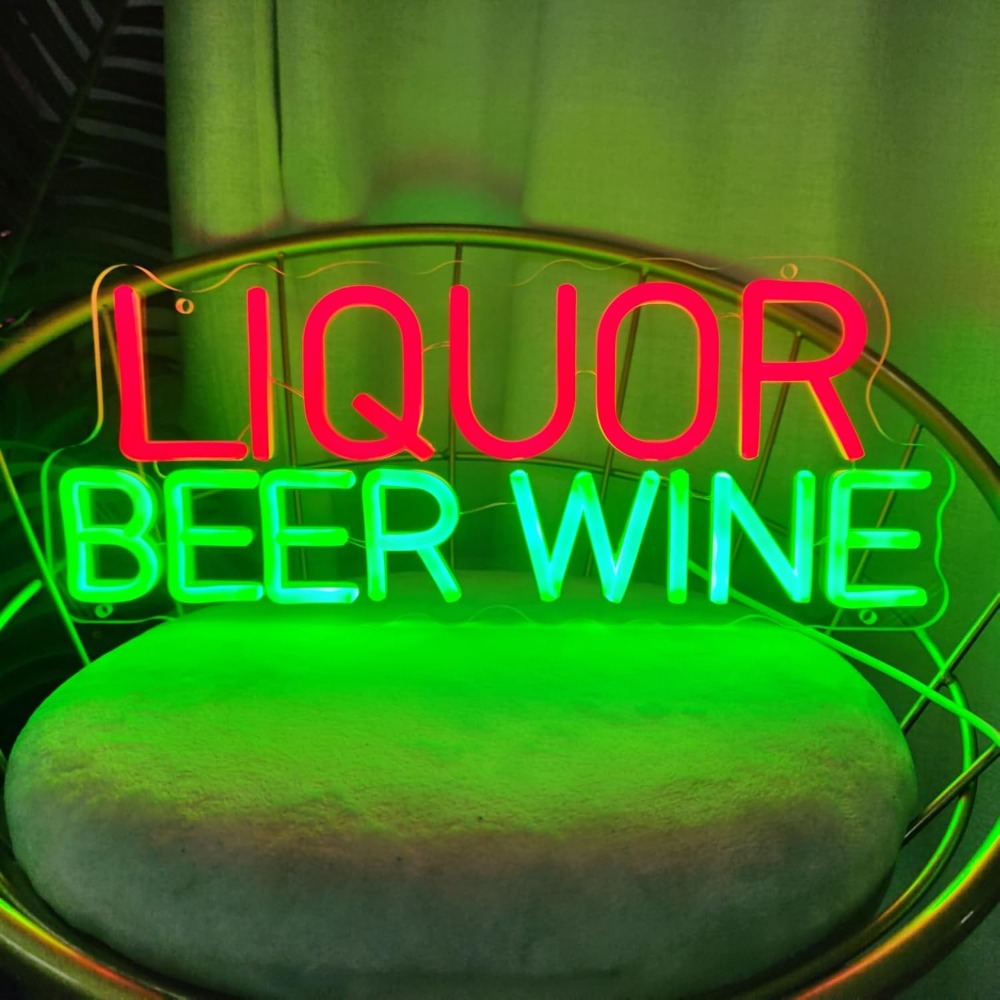 Wine In Beer Store - Letrero LED de Neón para Licores,
