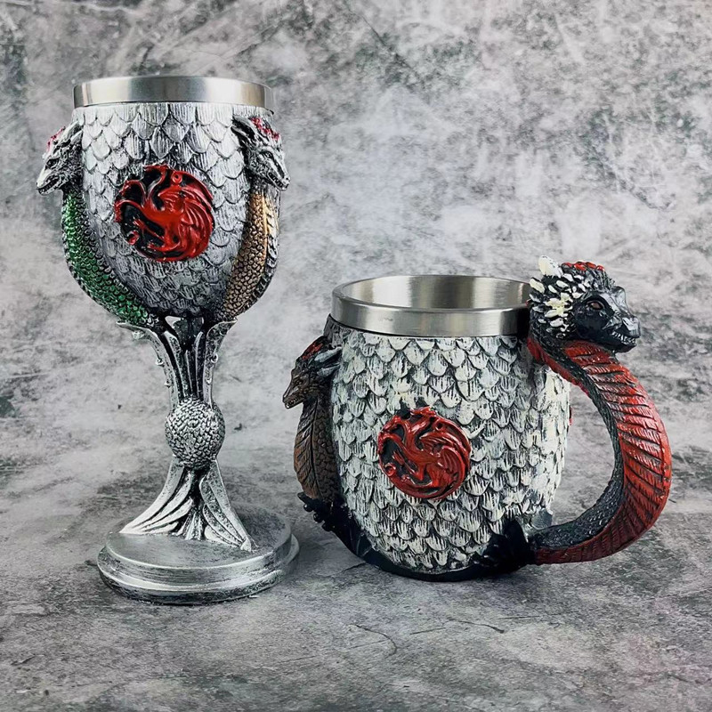 Wine Beer Coffee - Tazas de tronos de resina de