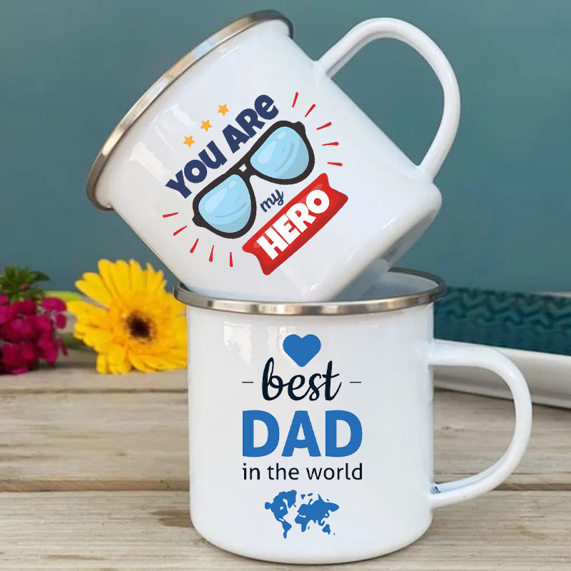 Wine Beer Juice - Tazas de esmalte con estampado de