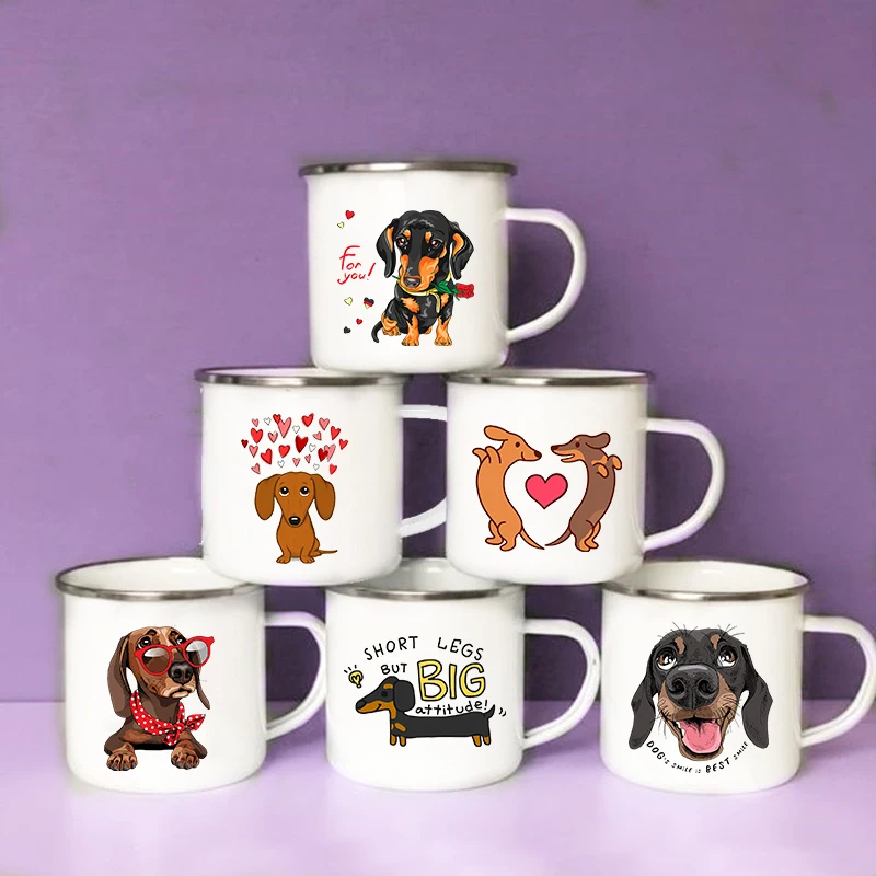 Wine Beer Coffee - Taza esmaltada creativa con estampado divertido