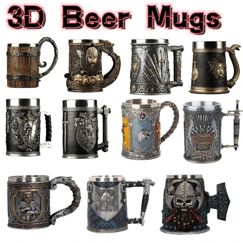 Tazas de cerveza 3D, tazas de  - Wine Beer Coffee reseña y precio