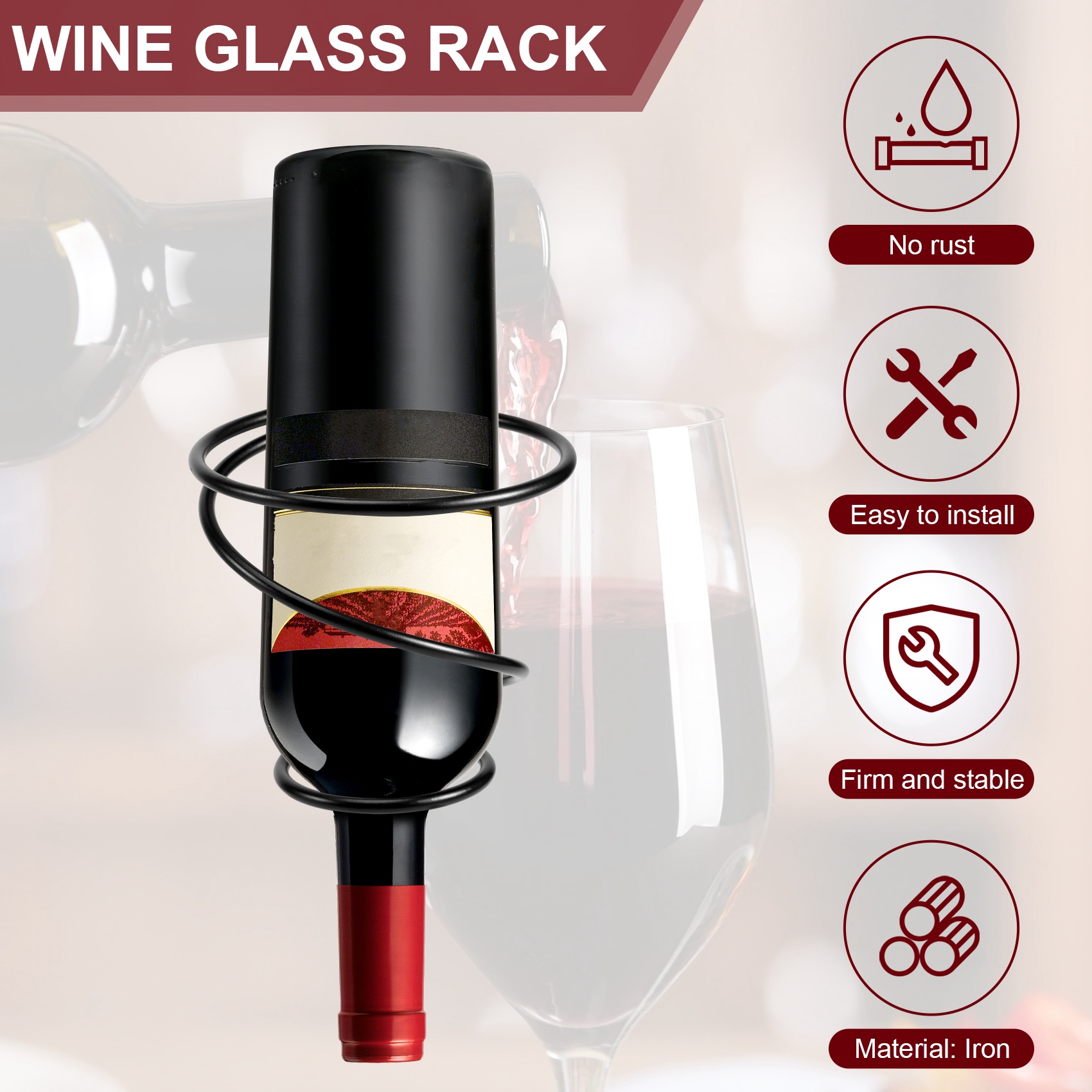 ABGH-Pack De 6 Estantes Para B - Wine Rack Wall Mount reseña y precio