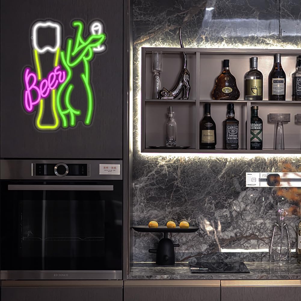 Letrero de Neón con Diseño de  - Wine In Beer Store reseña y precio