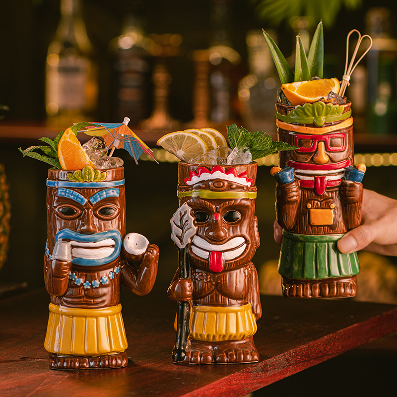 Taza Tiki de Cerámica, Copa de - Wine Beer Coffee reseña y precio